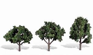 Woodland TR3511 Trees - Cool shade. Height 100-130mm (Pack of 3)