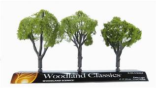 Woodland TR3509 Trees - Early light. Height 100-130mm (Pack of 3)