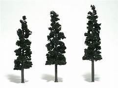 Woodland TR1562 Trees - Tall Conifer (pine) Green. Height 150-180mm (Pack of 3)