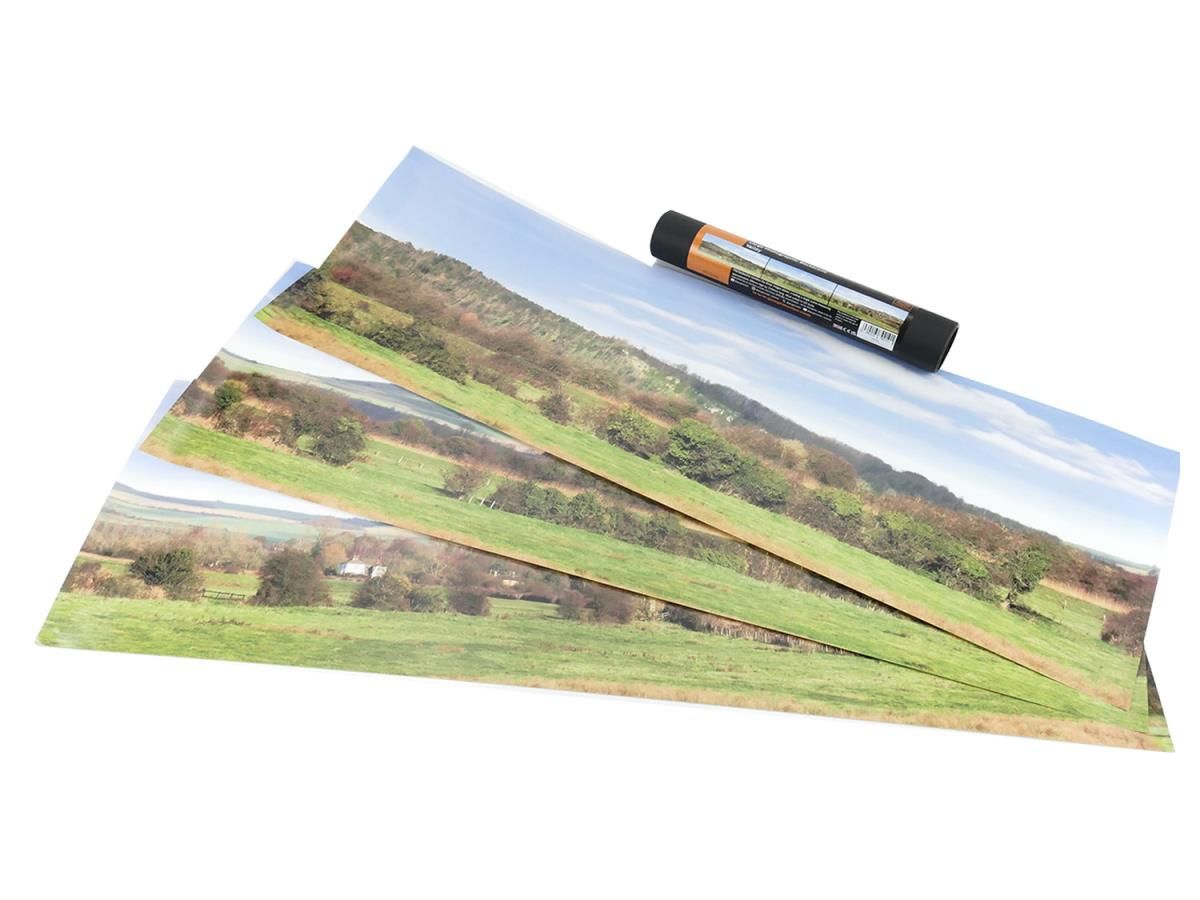Gaugemaster GM701 Valley Photo Back scene - large 2744 x 304 HO/OO