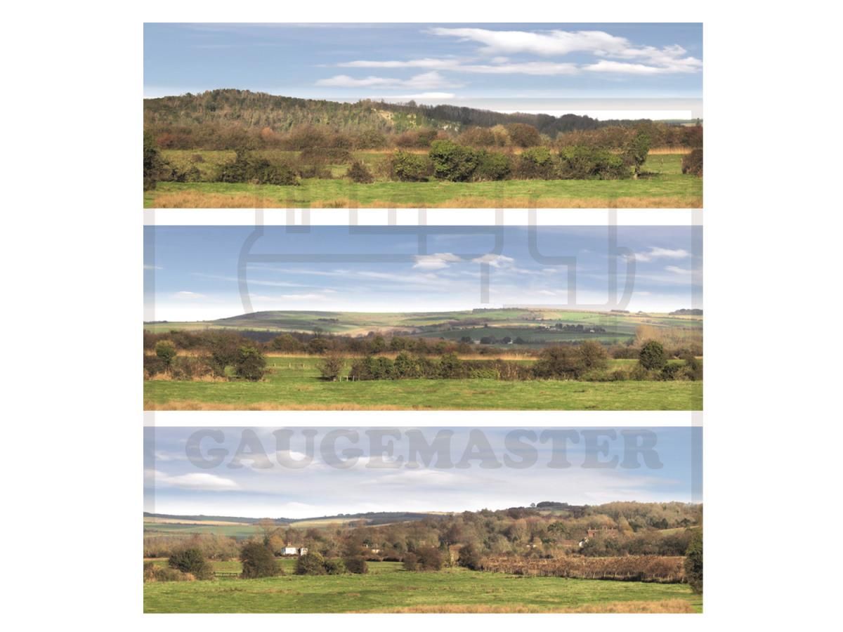 Gaugemaster GM701 Valley Photo Back scene - large 2744 x 304 HO/OO