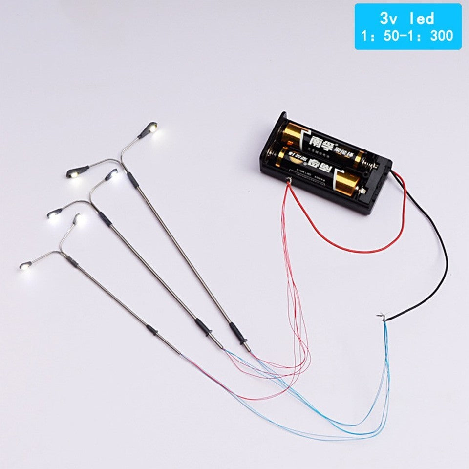 Light Pole with double LED - for Station, Street or Yard HO/OO & TT Scales  (Pack of 5)