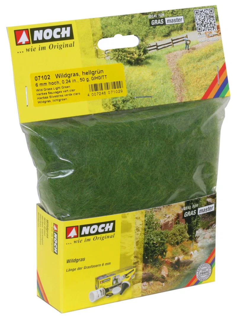 Noch 07102  Wild Static grass 6mm - Light green - 50gm bag