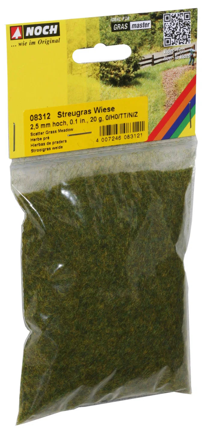 Noch 08312 Static grass 2.5mm - Meadow - 20gm bag.