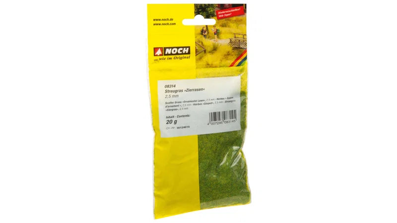Noch 08314 Static Grass 2.5mm - Lawn green- 20 gm Bag