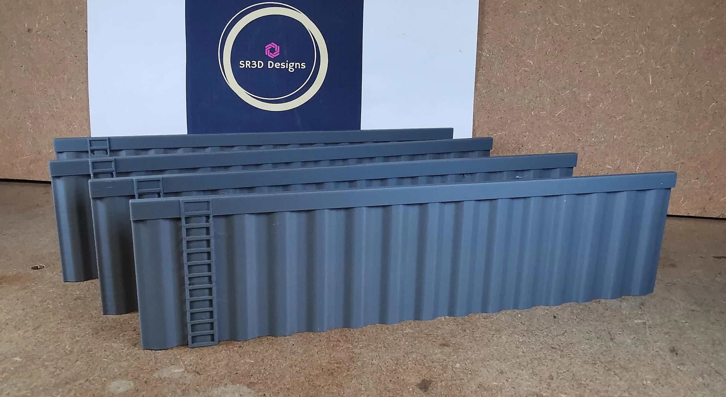 SR 3D Harbour & Canal Wall sheet pilings TT 120 Scale (1 meter)