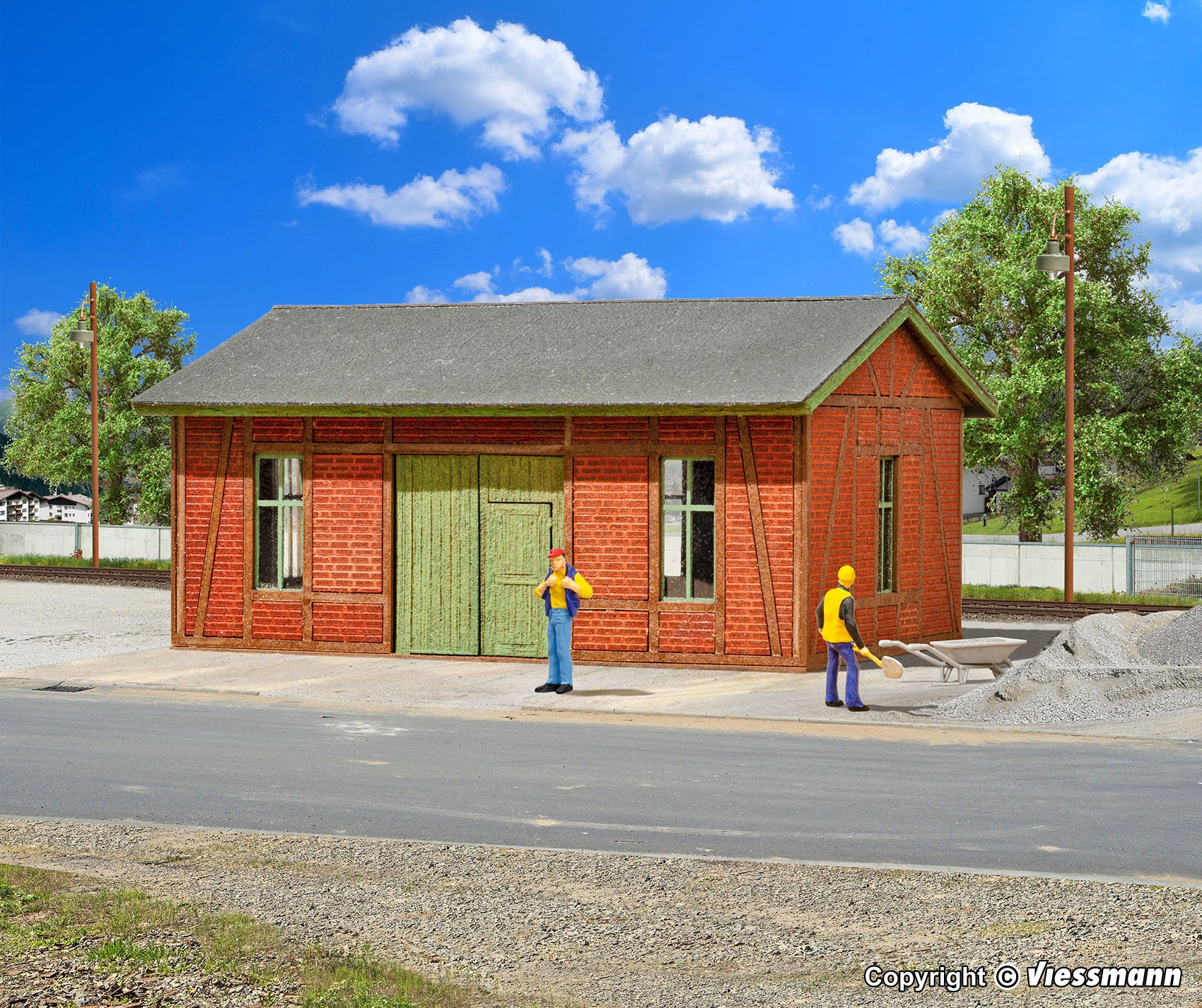 Viessmann 49380 TT Scale brick shed 