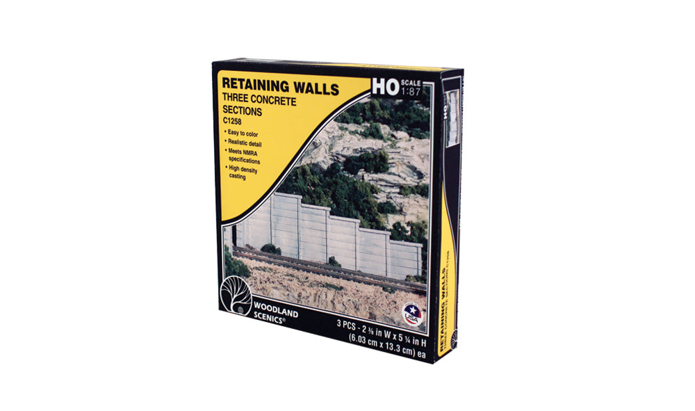 Woodland C1258 Concrete retaining wall single tunnel HO/OO