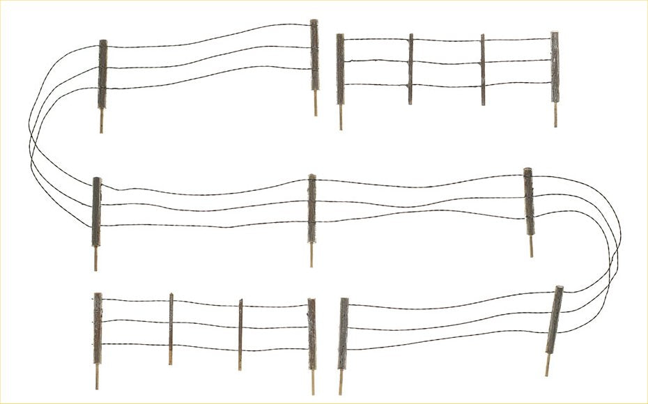 Woodland HO/OO Barbed wire fence with gate A2980 Woodlands